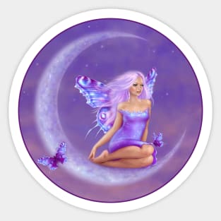 Lavender Moon Butterfly Fairy Sticker